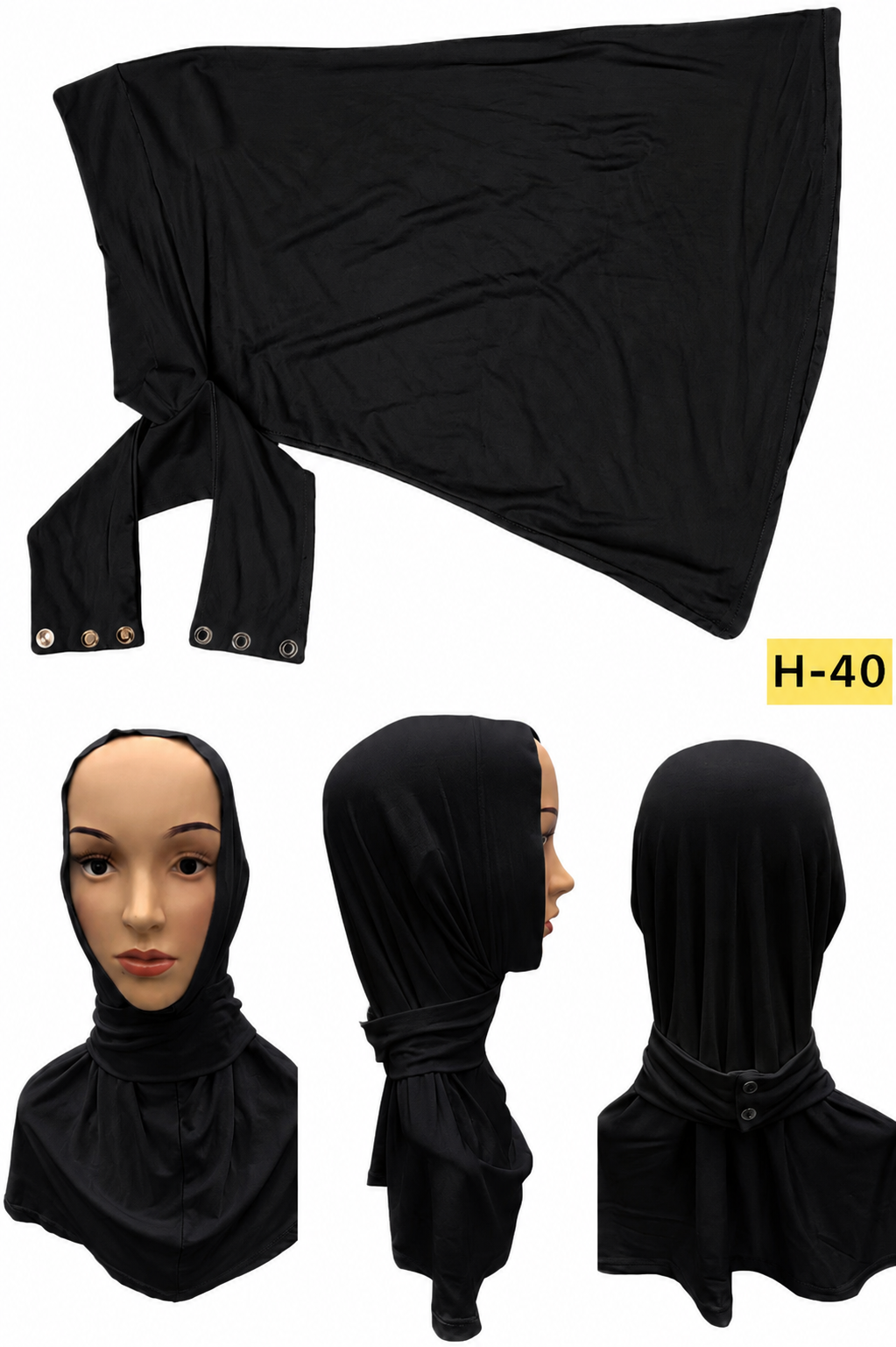 Premium Cotton Hijab Cap with Adjustable Button for Adults & Kids